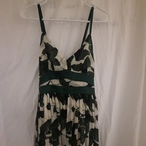 Katia dress, size med, green, black, cream, and beautiful gold design.